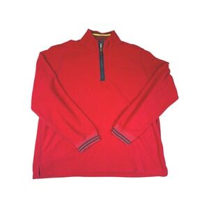 GH Bass & Co Quarter Zip‎ Pullover Fleece Sweatshirt Red XL Men's